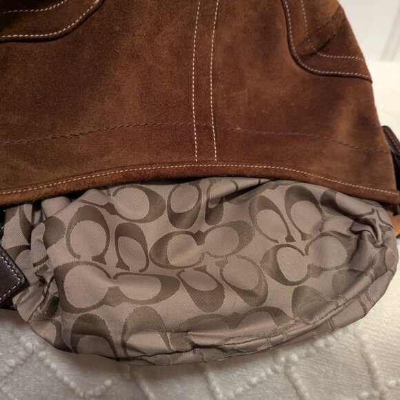 Rare Coach Handbag Brown Hobo Suede 9503 - Picture 11 of 11